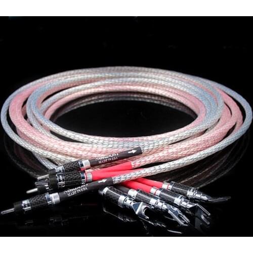 Hifi carbon fiber Y spade Banana Speaker connector 7N Audio Amplifier CD DVD player Speaker audiophile Cable