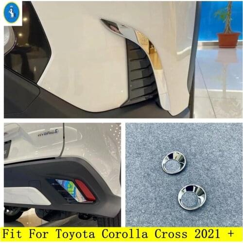 ABS Chrome Front Head Lamps Ring & Rear Fog Lights Eyelid Eyebrow Decoration Strip Cover Trim Fit For Toyota Corolla Cross 2021