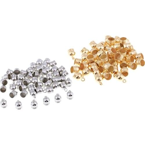 100Pcs Classic Bell Shape Jewelry Making Leather Cord Tassel Caps End Caps For DIY Accessories