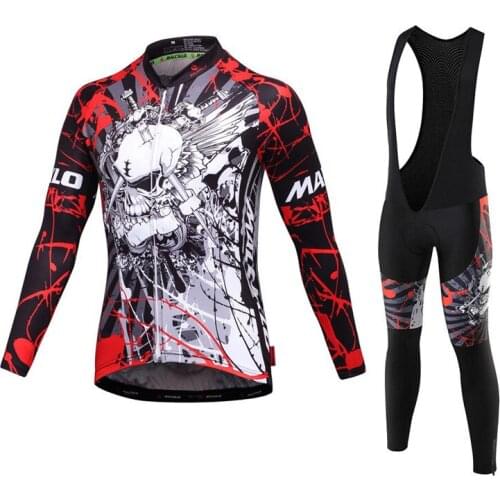 Malciklo Pro Cycling Jersey Set Long Sleeve Breathable MTB Bike Clothes Wear Bicycle Cycling Clothing Ropa Maillot Ciclismo