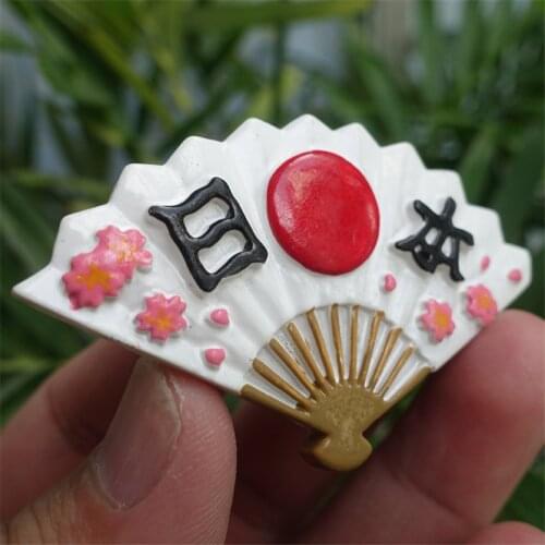 Japan Fridge Magnet Cherry Blossoms Flower Fan-shaped Magnetic Fridge Sticker World Tourist Souvenirs