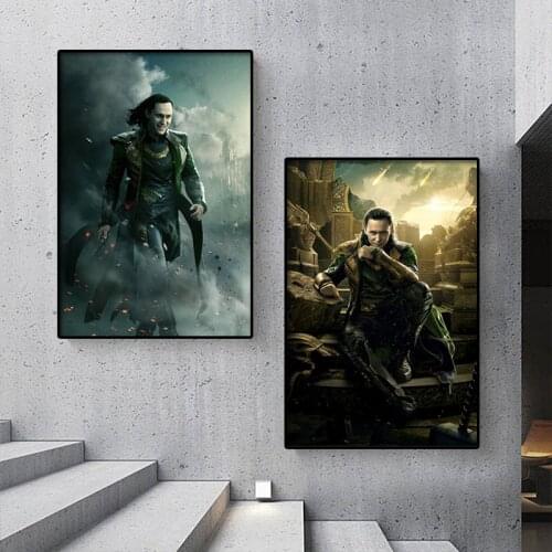 Marvel Loki Thor 2 Superhero Poster Movie Canvas Painting Printable Home Living Room Cafe Bar Decor Wall Art Picture Cudros