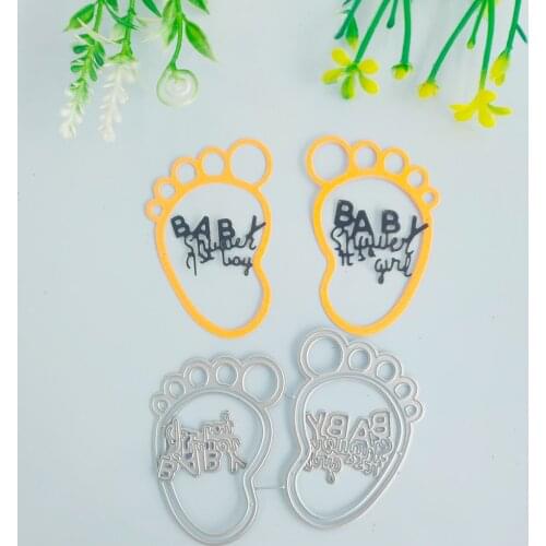 Double footprints BABY decorative metal cutting mold, DIY scrapbook, photo album, relief card, handicraft mold
