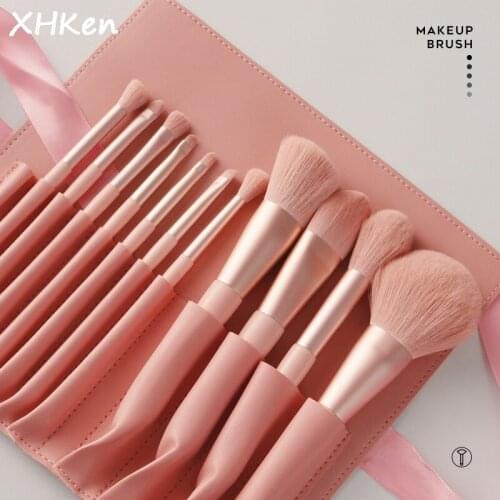 New Pink 11-Piece Makeup Brush Foundation Brush Loose Powder Blush Brush Soft High Value Professional Beauty Makeup Brush Tool