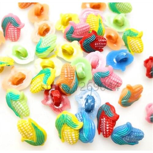 100pcs/pack 13*16mm corn button shape Colors Dyed Plastic cartoons buttons coat boots sewing clothes accessory