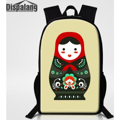 Dispalang School Backpack Russian Matryoshka Doll Printed Women Shoulder Bags Personalized Custom Rugtas Female Travel Bagpack