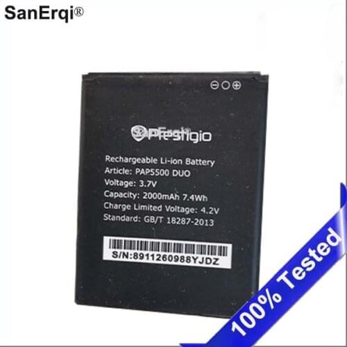 2000mAh Replacement Battery For Prestigio PAP5500 DUO PAP 5500 DUO PAP5500DUO Bateria Batterie Mobile Phone Batteries