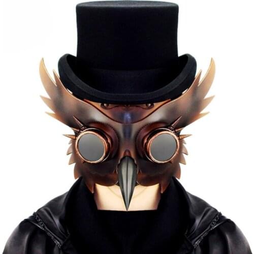 Steampunk Medieval Plague Beak Mask Halloween PU Animal Mask Bar Props Festival