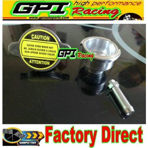 WELD ON ALL ALUMINUM RADIATOR FILLER NECK + 1.1 BAR RADIATOR CAP