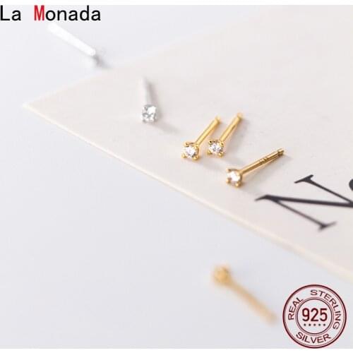 La Monada Trendy Cute Korean Minimalist Stud Women Earrings Silver 925 Fine In Jewelry Silver 925 Stud Earrings For Women