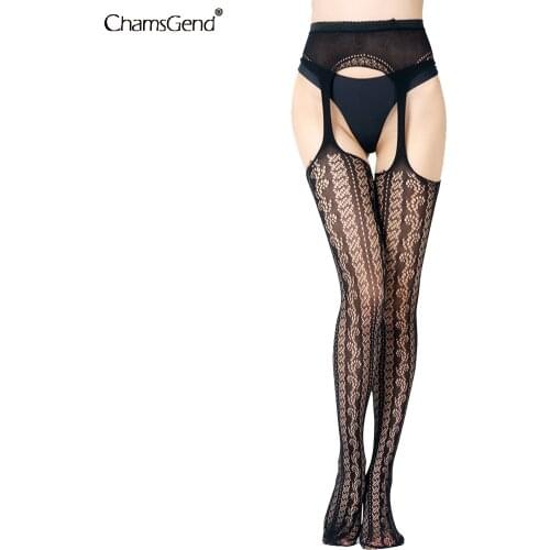 Womens Sexy Hollow Out Mesh Nylon Tights Elastic Suspender Garter Belt Long Black Stockings Woman Sexy Pantyhose Hosiery