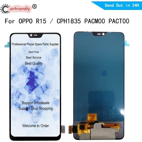 AMOLED LCD For OPPO R15 CPH1835 Display Screen Touch Sensor Digitizer With Frame Assembly PACM00 PACT00 Display Replacement
