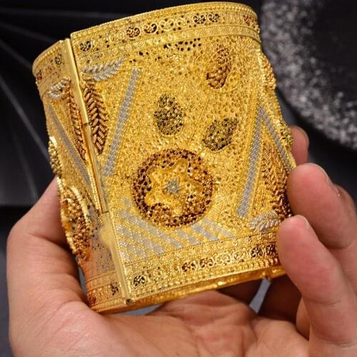 Arabia Glod Color Bangles for women gold Color Bracelet Dubai Indian bridal African Papua Guinea Wedding Bangle Luxury jewelry