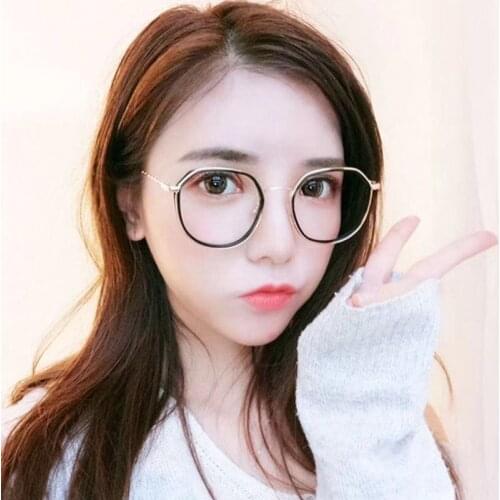 -1.0 -1.5 -2.0 -2.5 -3.0 To -6.0 Women Men Fashion Round Myopia Glasses Oversized Eyeglasses Frames Students Metal Clear Glasses