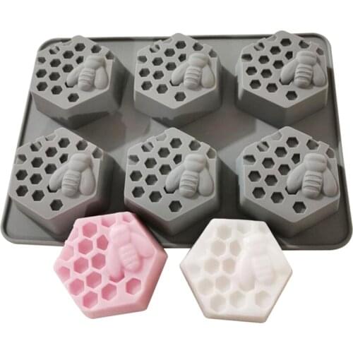 1PC Silicone Mold Bee Soap Mold 6 Cavity Handmade Soap Craft For DIY Soap Maker
