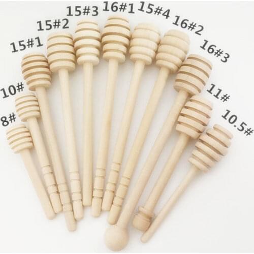 11PCS/SET Honey Stick Wooden Honey Stir Bar Mixing Stick Honey Spoon Honey Jar Jam Supplies Honey Tools Kitchen Accessories
