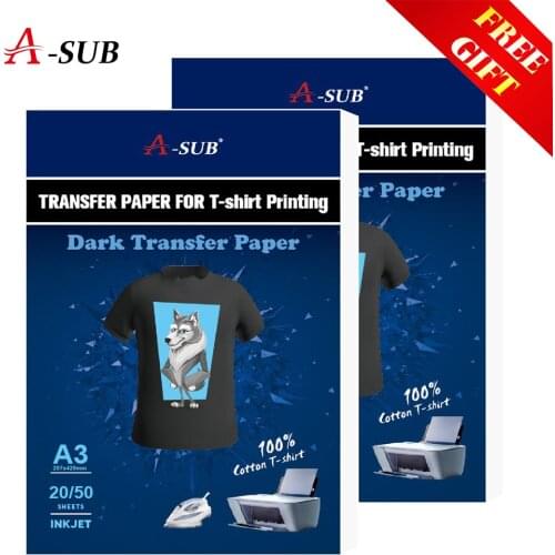 A3 T-shirt Transfers Photo Paper Iron-on heat press printer for 100% Cotton Fabrics Cloth inkjet Printing Design
