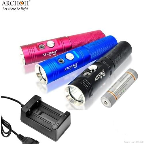 ARCHON V10S Diving Flashlight CREE XM-L U2 max 860 lumen 60 meters underwater waterproof torch dive light with battery charger