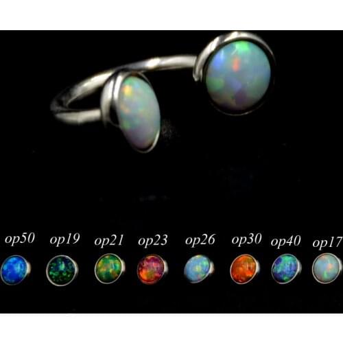 BOG-16g Stainless Steel Opal Stone Internally Thread Horseshoe Capative Bead Ring Piercing Jewelry Lot Of 1 Pcs