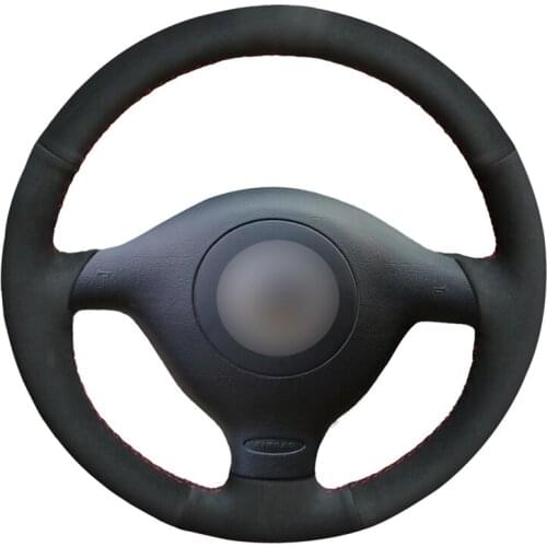 DIY Black Suede Leather Car Steering Wheel Cover for Volkswagen VW Golf 4 1998-2004 Passat B5 1996-2005 Polo Accessories