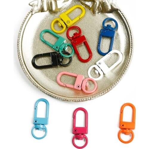 Colorful Key Chain Ring Metal Lobster Clasp Clips Bag Car Keychain For DIY Jewelry Accessories Key Hooks Up Base Findings Making