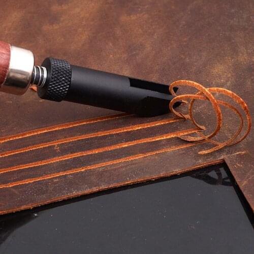 DIY Leather V Type Push Wood Handle Durable Grooving Device Groover Craft Gouge Tools Arts Adjustable Leathercraft Length155mm