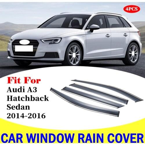 FOR Audi A3 Hatchback sedan window visor car rain shield deflectors awning trim cover exterior car-styling accessories parts