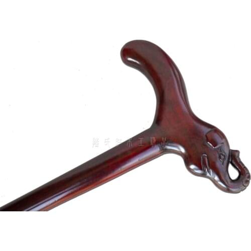 This elegant high-grade red elephant head crutch. Honor the elderly gift / leading high-grade mahogany cane