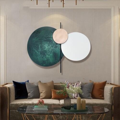 European 3D Wrought Iron Wall Hanging Round Ornaments Home Livingroom Background Wall Sticker Decoration Porch Wall Mural Crafts