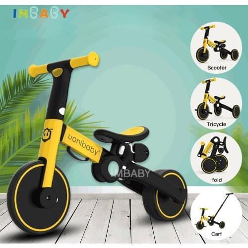 IAMBABY 5-in-1 Infant Trike Foldable Baby Balance Bike Multi-function Kids Kick Scooter Child Stroller for 1-6 Years Old