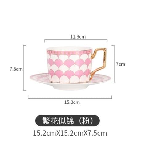 Ceramic Afternoon Black Tea Cups And Saucers Bone China Coffee Cup With Tray Porcelain Drinkware Set Dropshipping