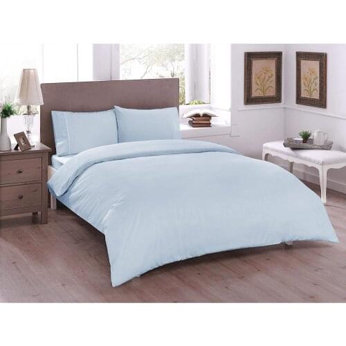 TAÇ Ranforce Double Duvet Cover Set Basic Light Blue-Duvet cover: 200x220 cm Bed sheet: 240x260 cm Pillow Case: 50x70 cm (2 Pcs)