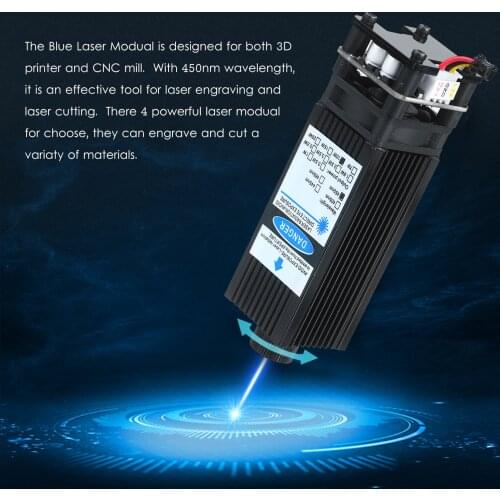 Laser Engraver Head Laser Module Laser Head 450nm Blue Lase for Laser Engraving Machine Wood Marking Cutting Tool