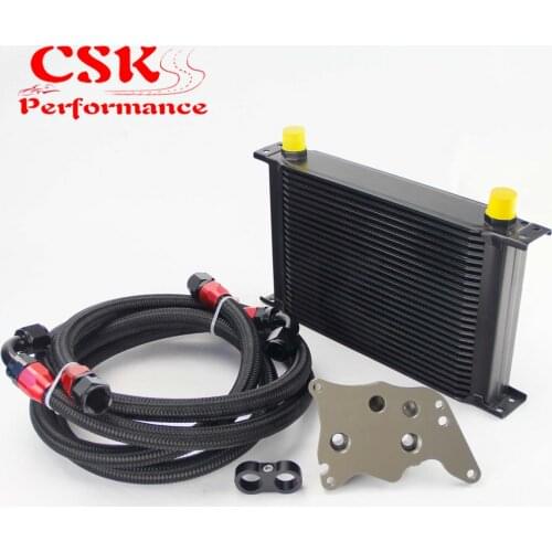 25 Row 248mm AN10 British Oil Cooler Kit Fits For BMW Mini Cooper R56 Supercharger Black/Silver