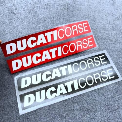 A Set Of DIY Motorcycle Multicolor Vinyl Reflective Fuel Tank Side And Body Pedal Stickers Fairing Logo Ducati CORSE PERFORMANCE