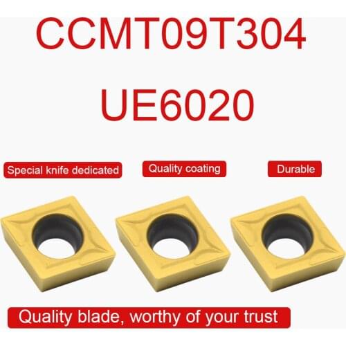 10PCS CCMT09T304 UE6020 Carbide Inserts CCMT09 Blade Internal Turning Tool CNC Lathe Cutting Tool Accessories
