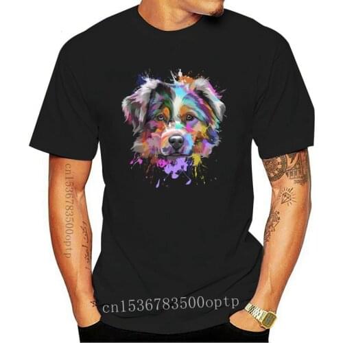 New Splash Art Australian Shepherd T-Shirt Aussie Lover Gifts