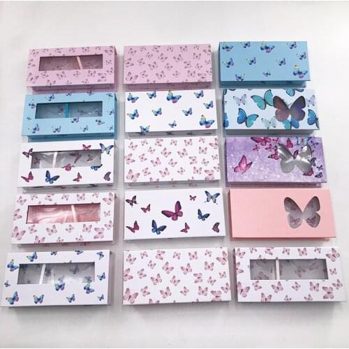Mink eyelash vendor with custom packaging rectangle hard mangetic box with butterfly for mink lashes