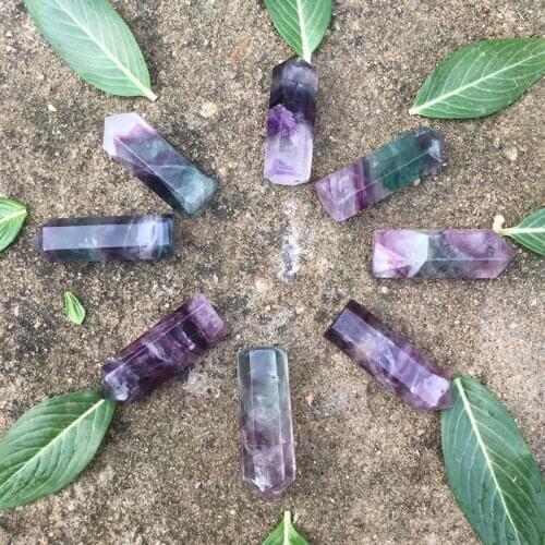 Natural Rainbow Fluorite Quartz Crystal Point Single Terminated Tower Chakra Healing Gemstone Home Decor