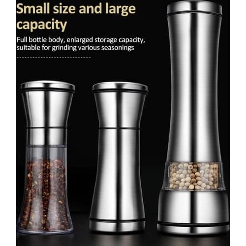 304 Stainless Steel Manual Salt & Pepper Mill Grinder Spice Kitchen Tools Accessories for Cooking Finether Pepper Grinder