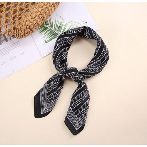 2021 New Silk Scarf Small Square Scarf Women 70cm Fine Twill Hand-painted Scarf Printing Gift Custom Scarf