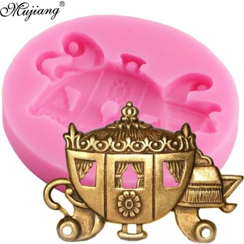 Royal Carriage Silicone Mold Wedding Cake Decorating Tools Baby Stroller Fondant Chocolate Candy Gumpaste Cupcake Baking Mould