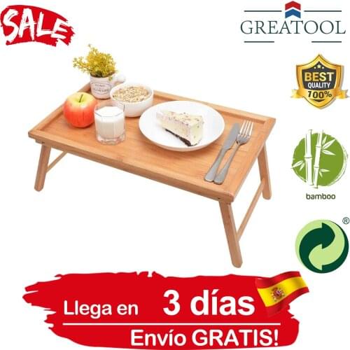 Bamboo wood folding table, for breakfast in bed, laptop, desk, simple dining tray for sofa