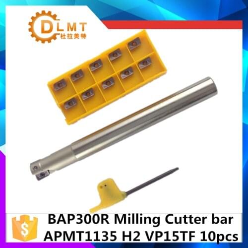 BAP300R C10 10 120 C12 12 120 C14 14 130 C16 16 150 C20 20 160+APMT1135 Indexable Milling Cutter Holder with Carbide CNC Insert