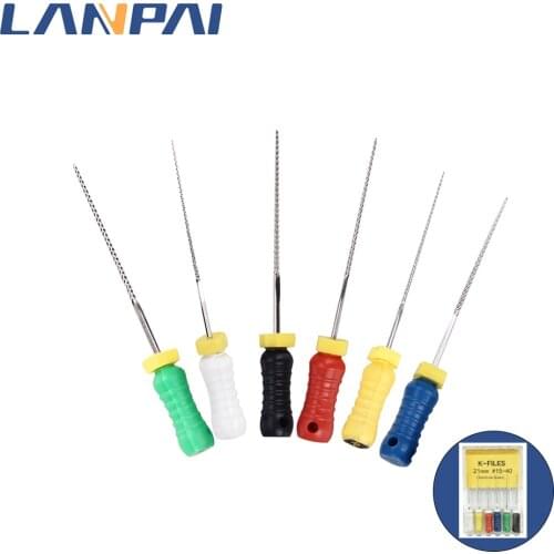 Dental 6Pcs/Pack K File Organizer Endodont File Hand Rotary Stainless Steel 25/21mm Endodontic Root Lab Odontologia Intrumentos