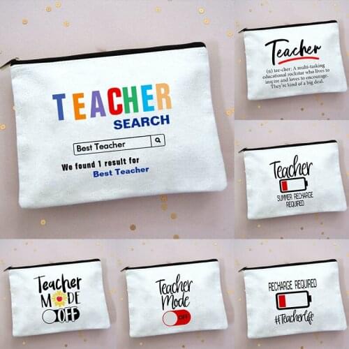 Teacher Women Outdoor Storage Bags Toiletries Organizer Cosmetic Cases Portable Female Travel Makeup Pouch Pencil Bag Best Gifts