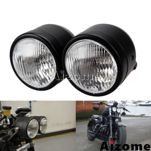 Hi/Lo Beam Front Light Universal Street Bikes Naked Motorcycle 3.5" Dual Headlight For Harley Cafe Racer Bobber Chopper Triumph