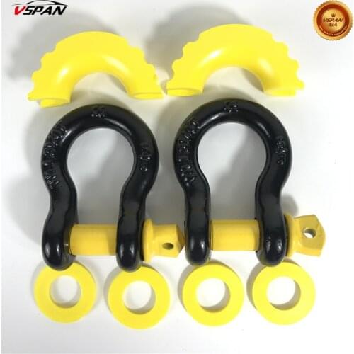 Vspan 5/8 lnch Towing Hook D Shackle with Isolators & Washers 19.5 Ton(42990 Lbs) Max Break Strength for ATV SUV Tow Strap Truck