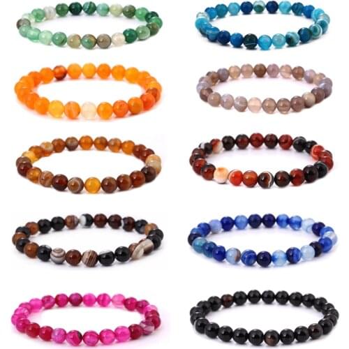 Simple Beaded Bracelet 8MM Natural Stone Beads Mens Gorgeous Semi-precious Stone Crystal Repair Womens Mens Jewelry