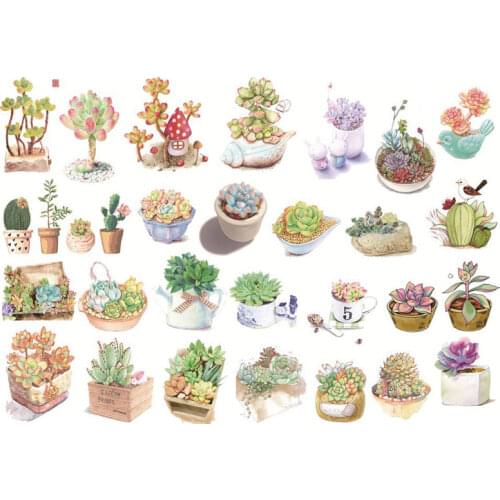 1 Sheet Cute Plants Stickers Kawaii Stationery Stickers Scrapbooking Handbook Diary Decorative Stickers A5 Planner Stickers